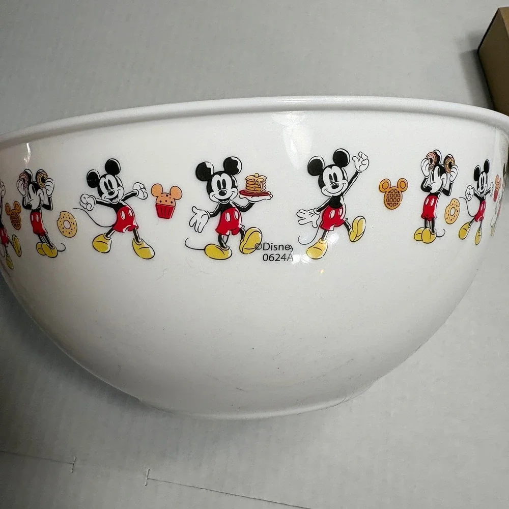Disney Mickey Mouse Kids 7pc Baking Set Apron Bowl Spatulas Cookie Cutters Sz6/7